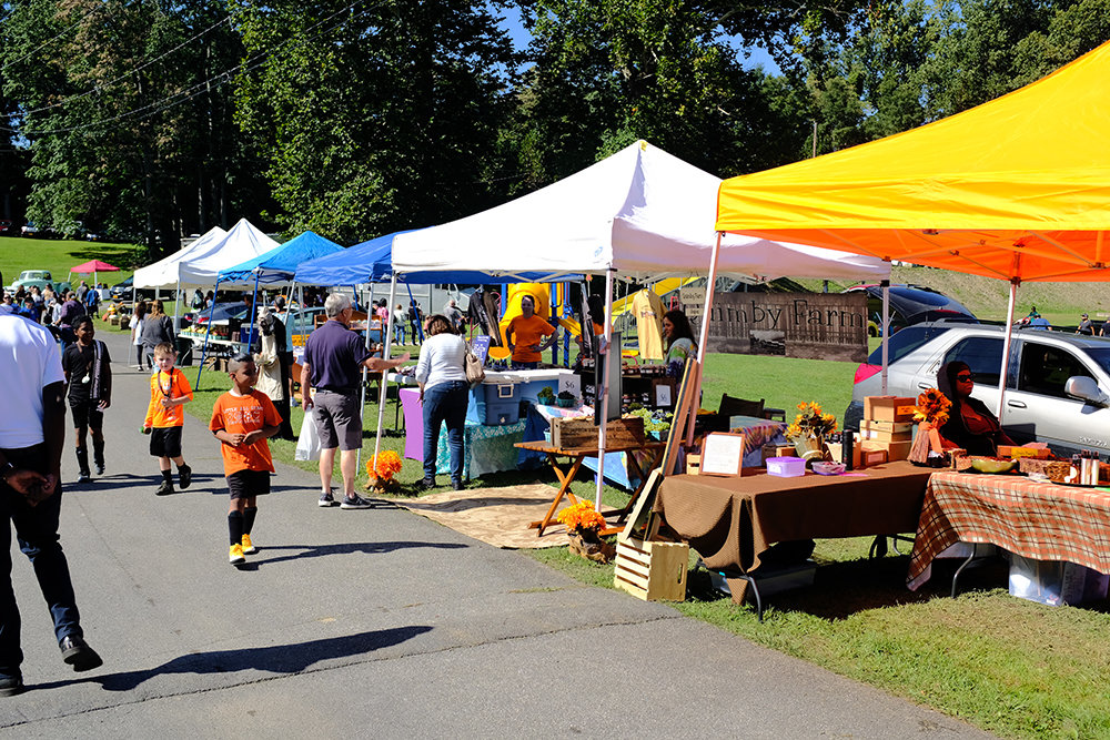 A variety of vendors lined the walking path at the park, providing a wide variety of items and goods for sale